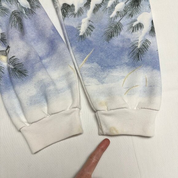 Vintage Artisans All Over Bird Print Cardigan Sweater XL/2XL Nature USA Winter - Picture 5 of 11
